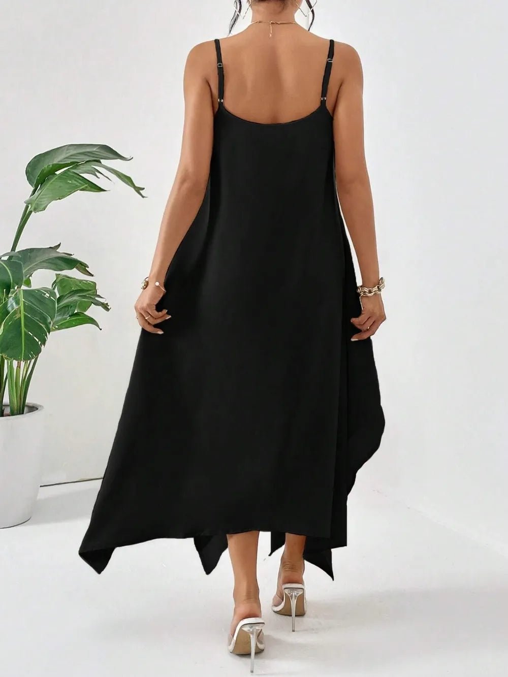 Scoop Neck Midi Cami Dress - Charmdeals