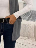 Sleeveless Fuzzy Fleece Vest Coat - Charmdeals