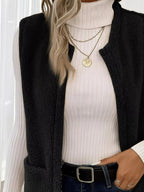 Sleeveless Fuzzy Fleece Vest Coat - Charmdeals