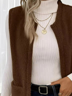 Sleeveless Fuzzy Fleece Vest Coat - Charmdeals