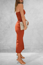 Slit Tube Midi Dress - Charmdeals