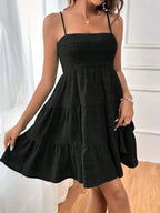 Smocked Tiered Cami Dress - Charmdeals