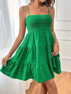 Smocked Tiered Cami Dress - Charmdeals