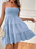 Smocked Tiered Cami Dress - Charmdeals