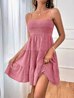 Smocked Tiered Cami Dress - Charmdeals