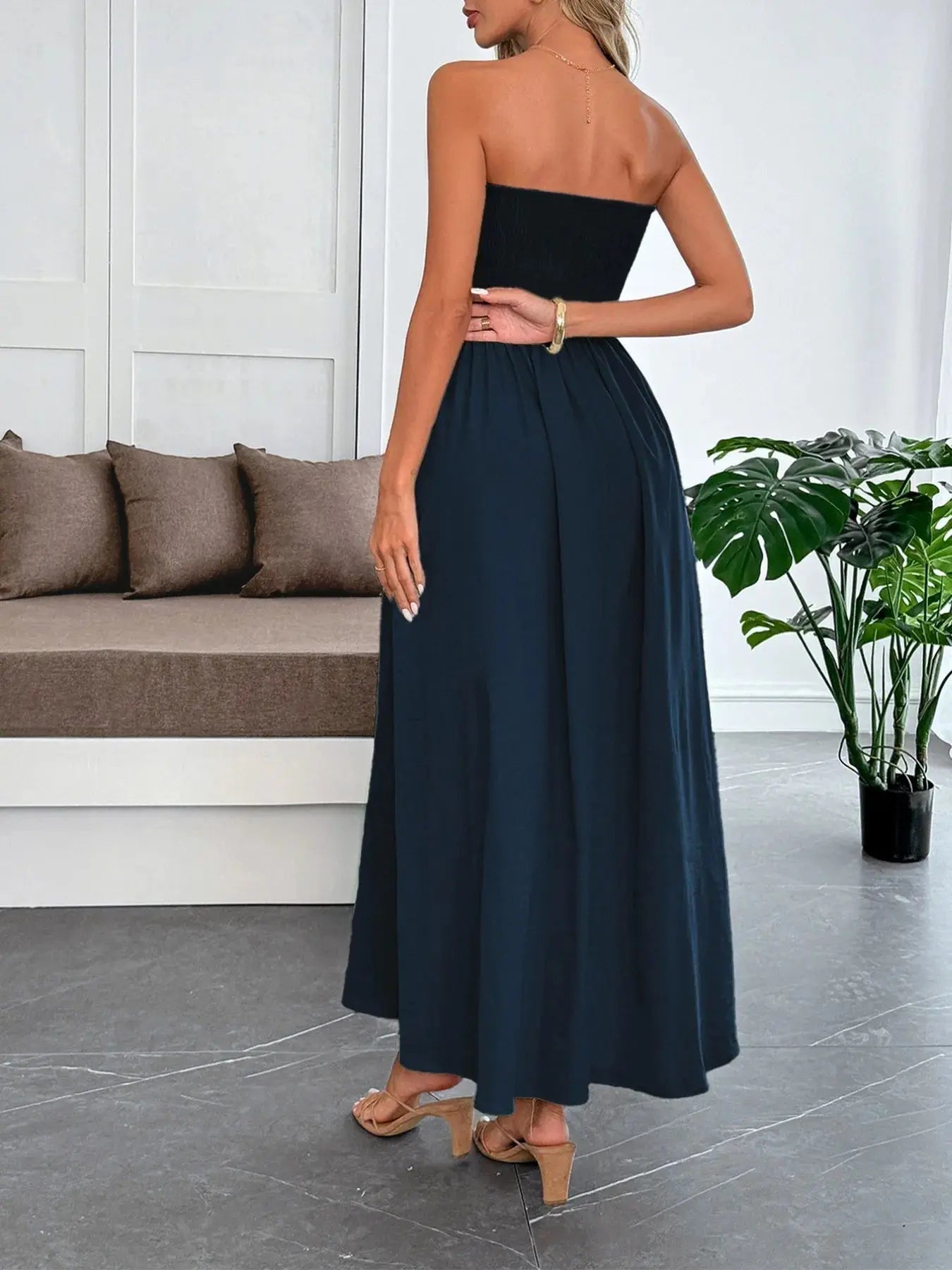 Smocked Tube Maxi Dress - Charmdeals