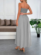 Smocked Tube Maxi Dress - Charmdeals