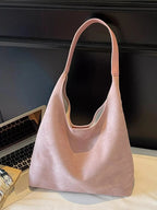 Solid Color Casual Suede Handbag - Charmdeals