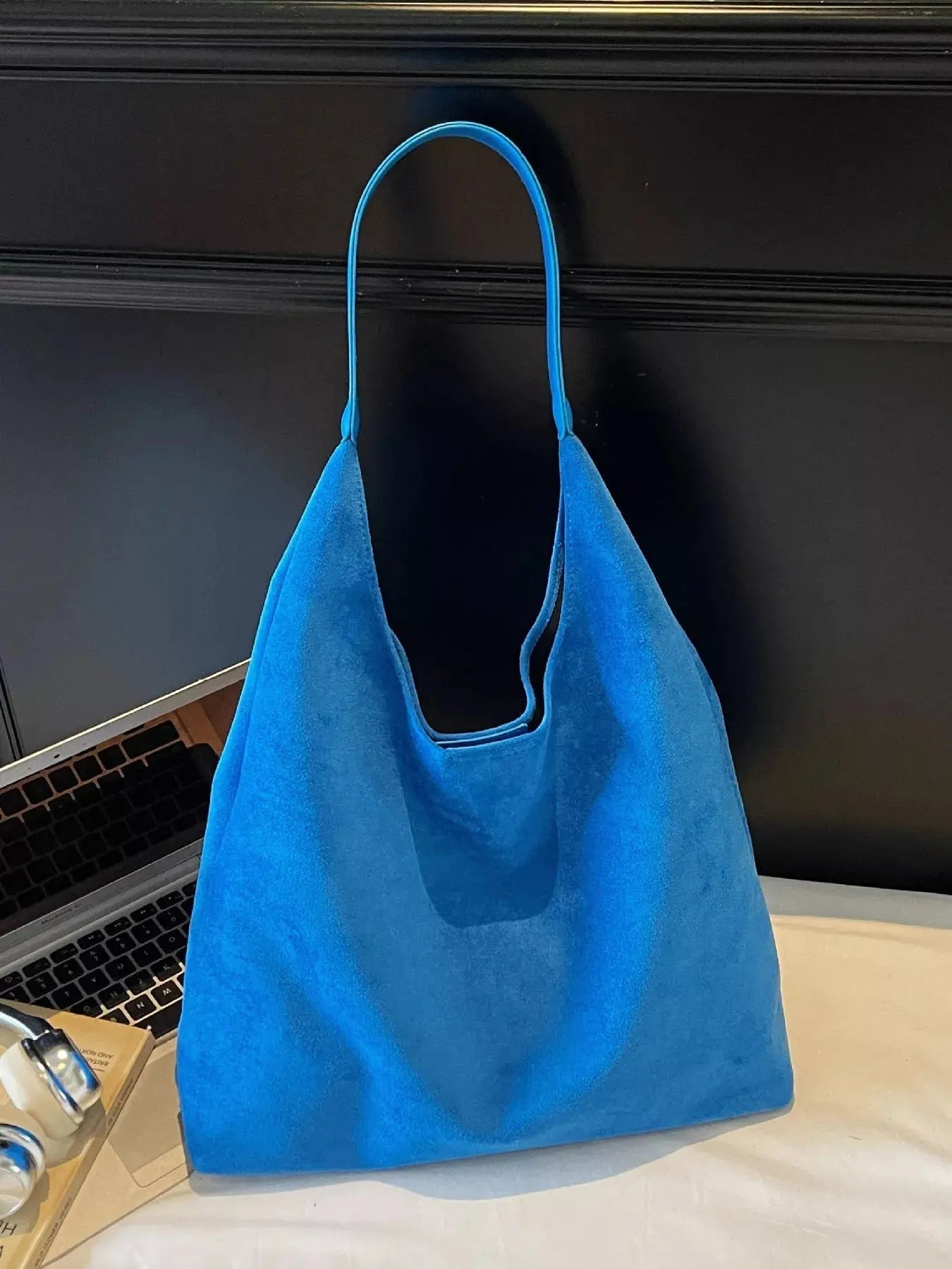 Solid Color Casual Suede Handbag - Charmdeals