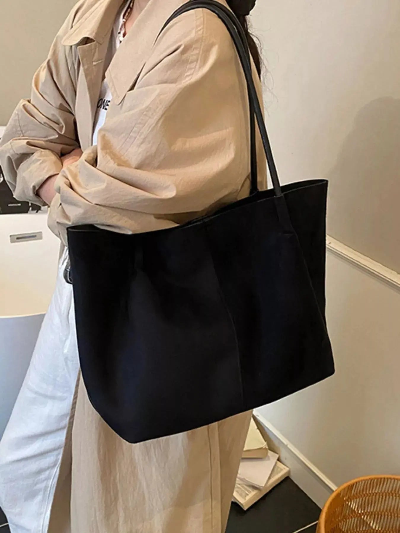 Solid Color Tote Bag - Charmdeals