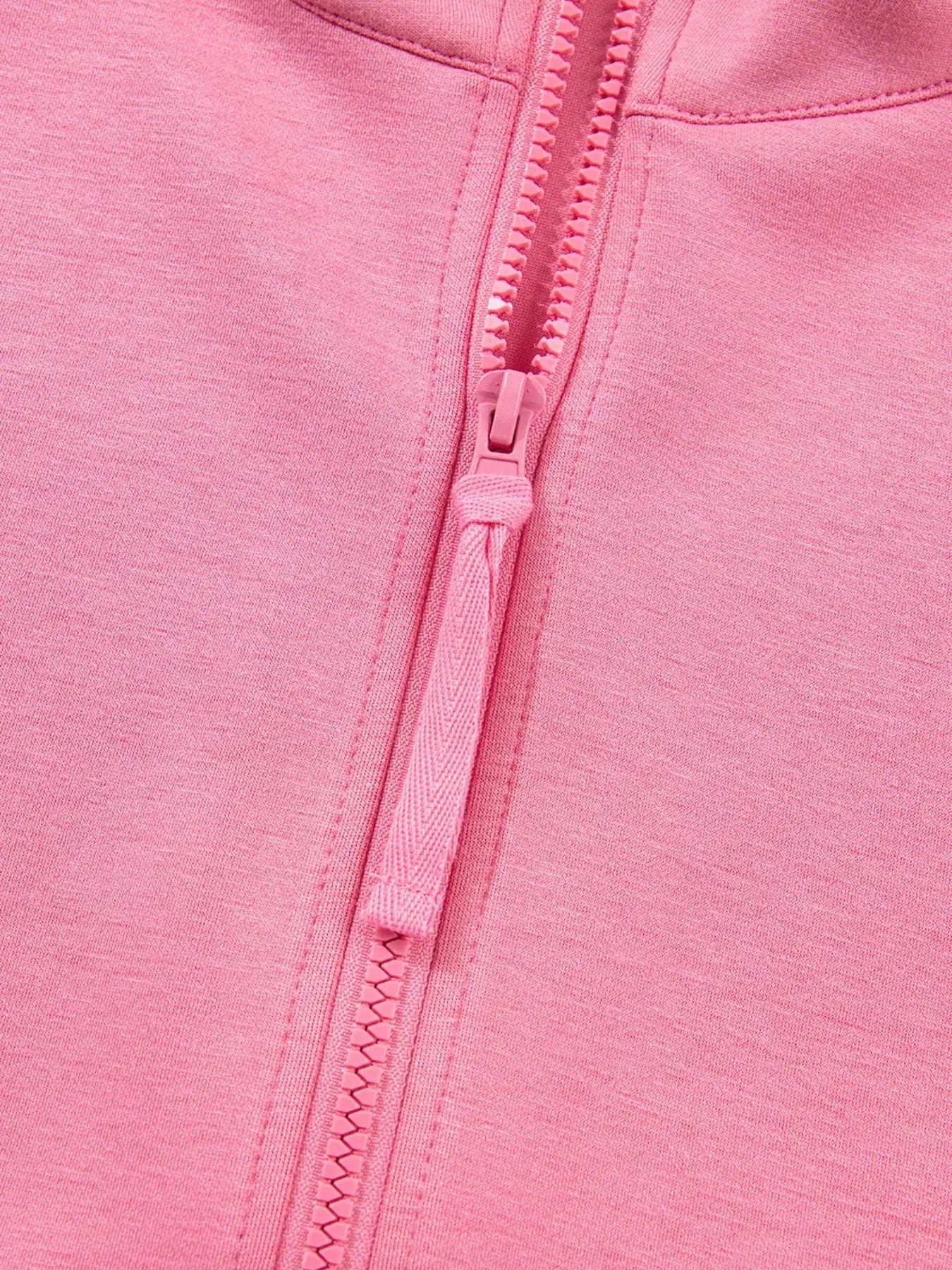 Solid Color Zip Up Hoodie Drawstring Loose Pants Set - Charmdeals
