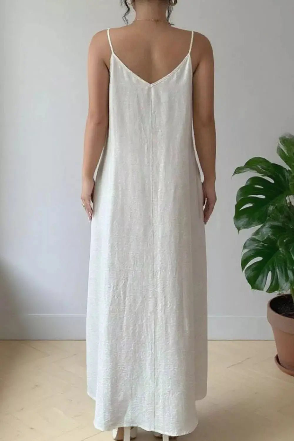 Spaghetti Strap V - Neck Maxi Dress - Charmdeals