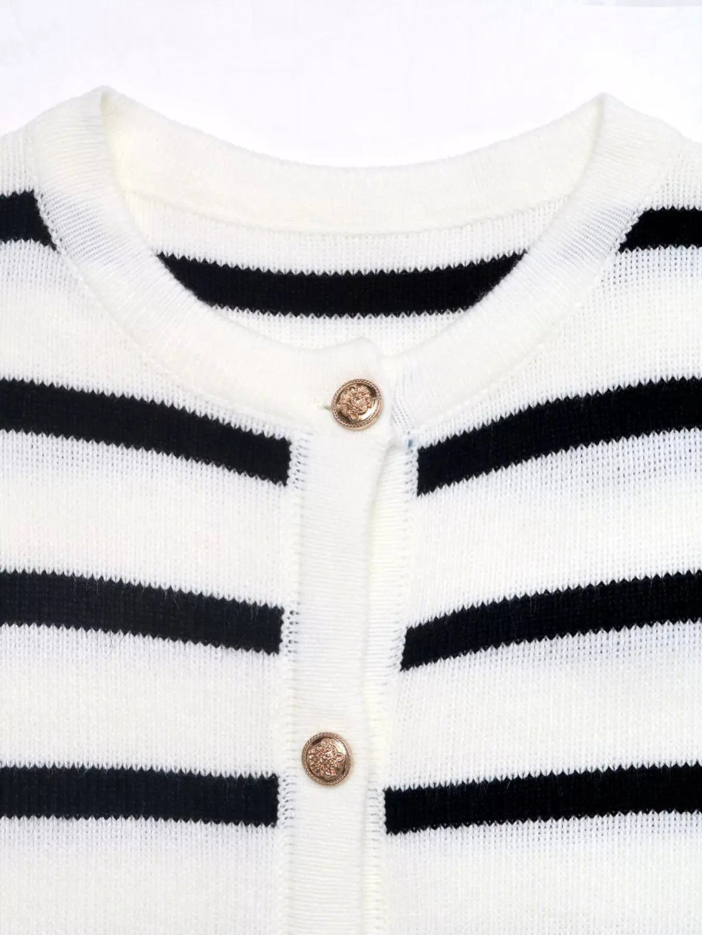 Striped Button - Front Cardigan - Charmdeals
