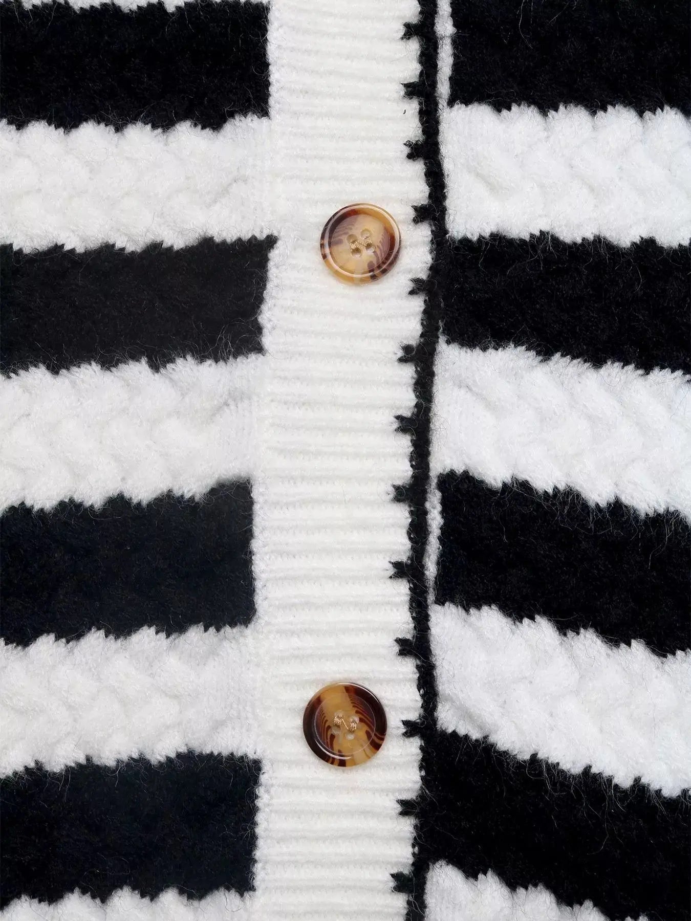Striped Button - Up Long Sleeve Cardigan - Charmdeals