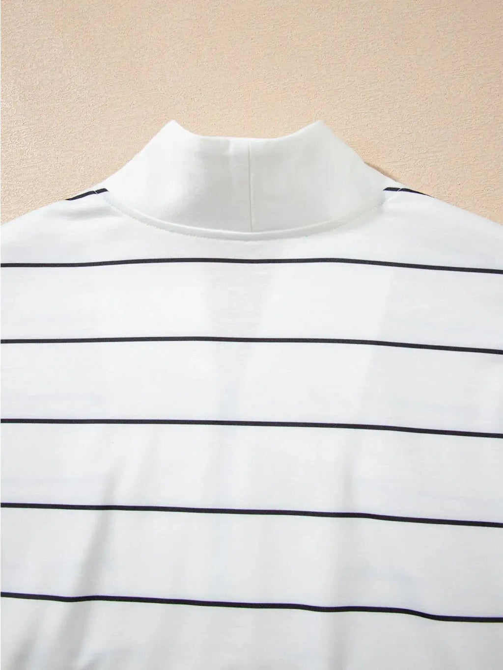 Striped Quarter Zip Sweatshirt with Relaxed Fit - Charmdeals