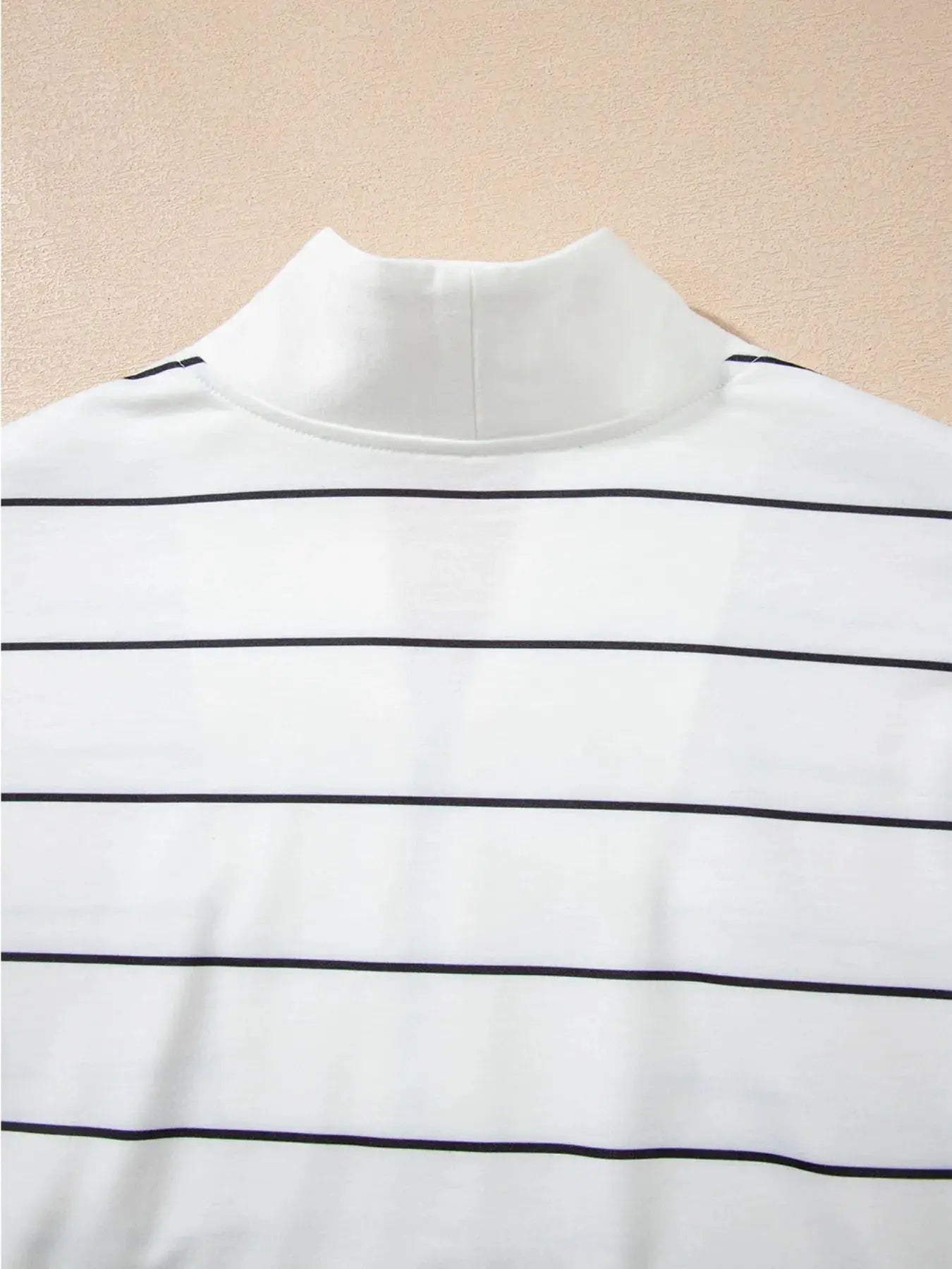 Striped Quarter Zip Sweatshirt with Relaxed Fit - Charmdeals