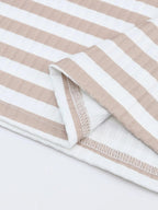 Striped Textured Knit Long Sleeve Tee - Charmdeals