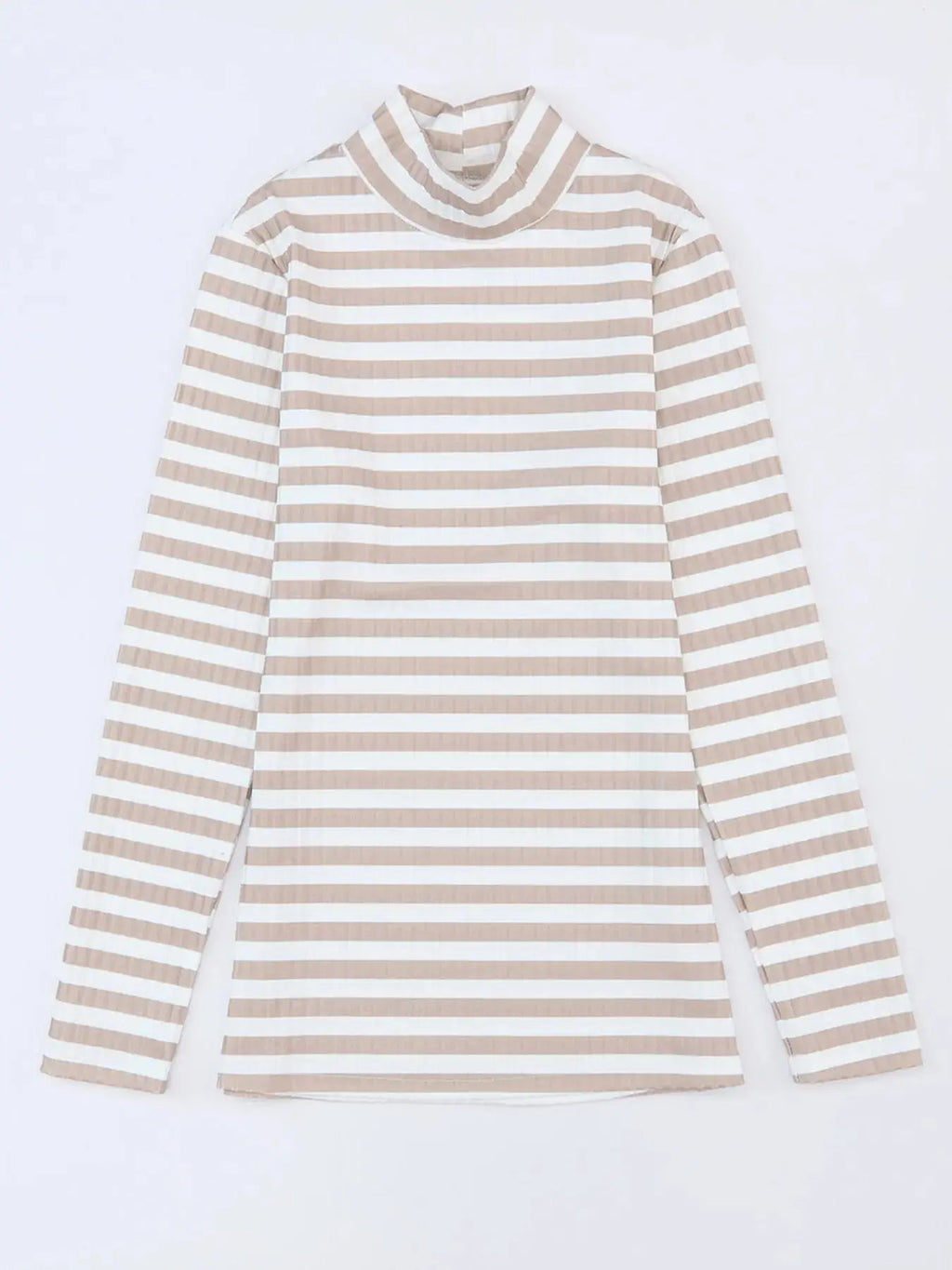Striped Textured Knit Long Sleeve Tee - Charmdeals