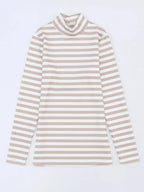 Striped Textured Knit Long Sleeve Tee - Charmdeals