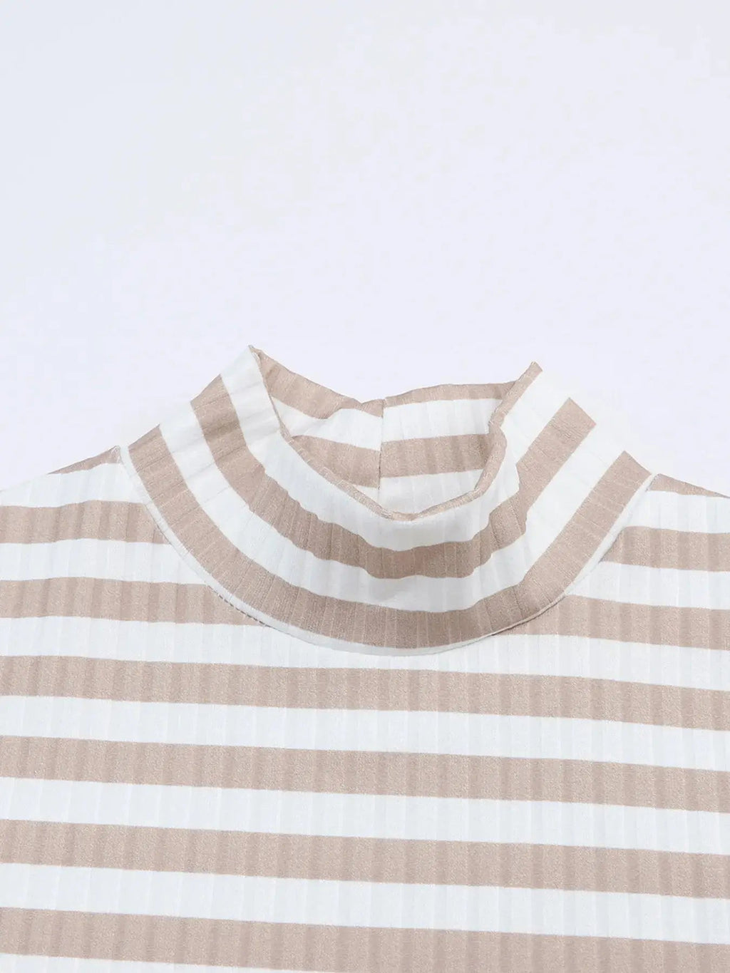 Striped Textured Knit Long Sleeve Tee - Charmdeals
