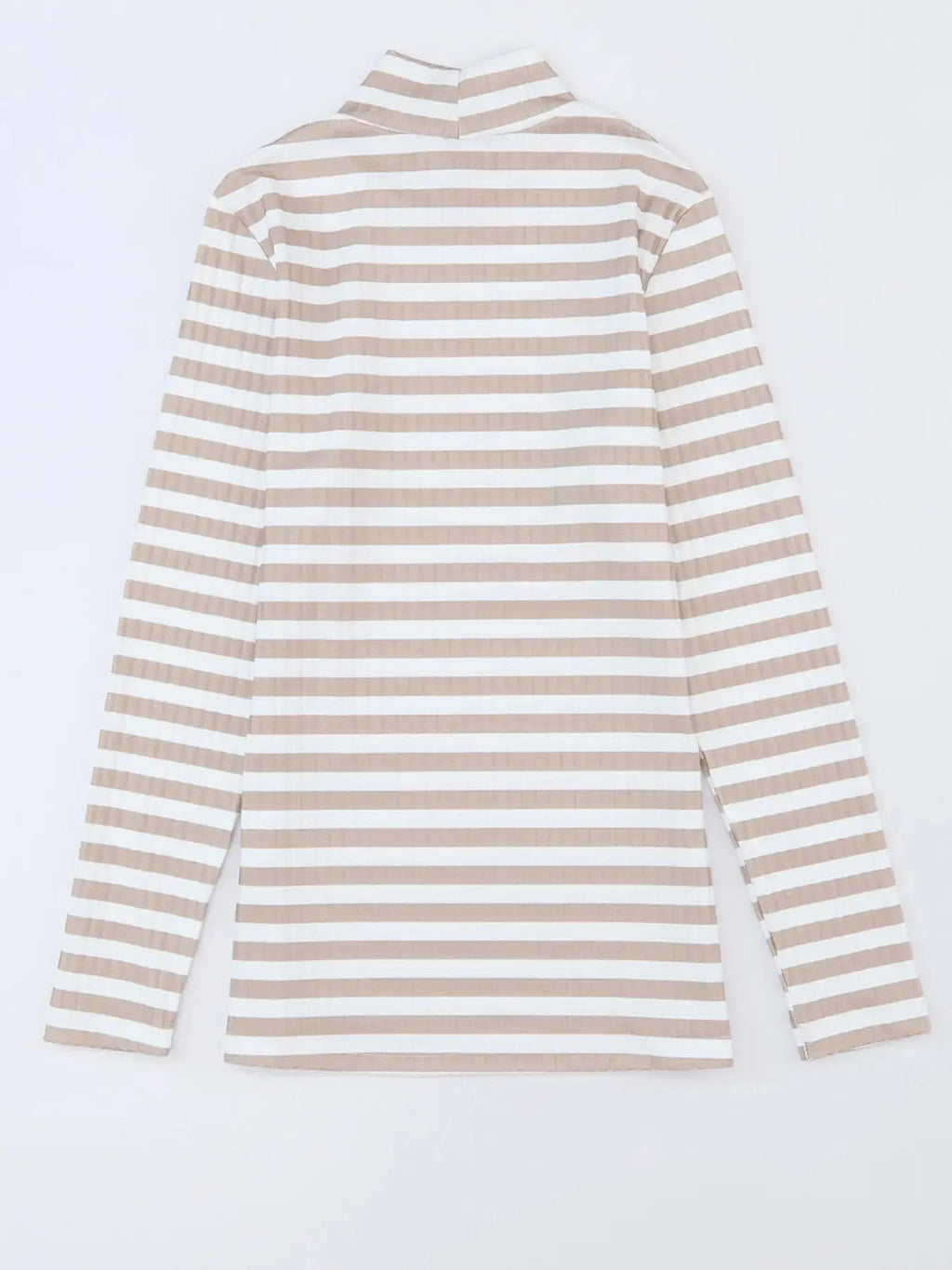 Striped Textured Knit Long Sleeve Tee - Charmdeals