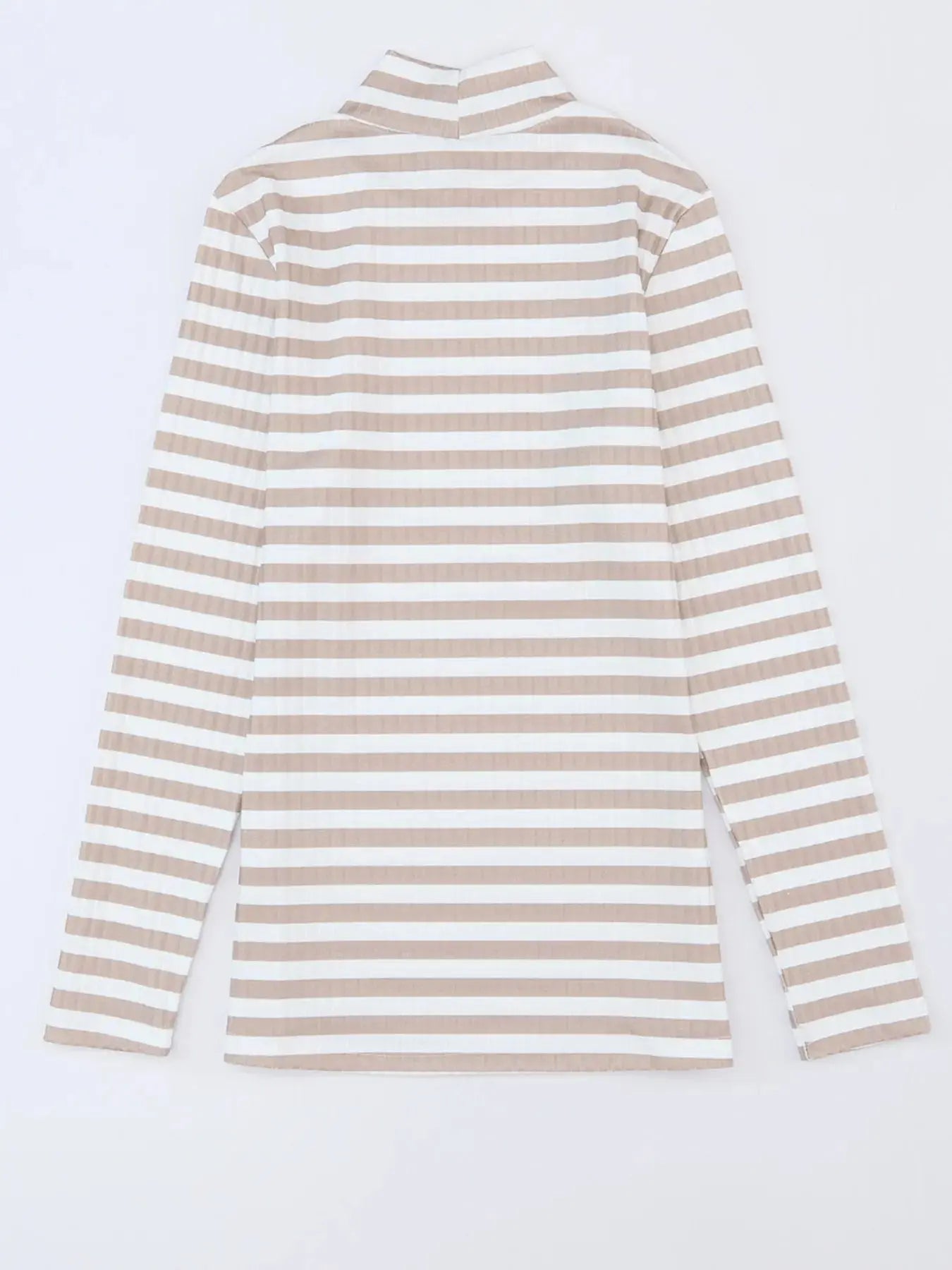 Striped Textured Knit Long Sleeve Tee - Charmdeals