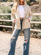 Suede Sherpa Lined Western Loose Jacket - Charmdeals