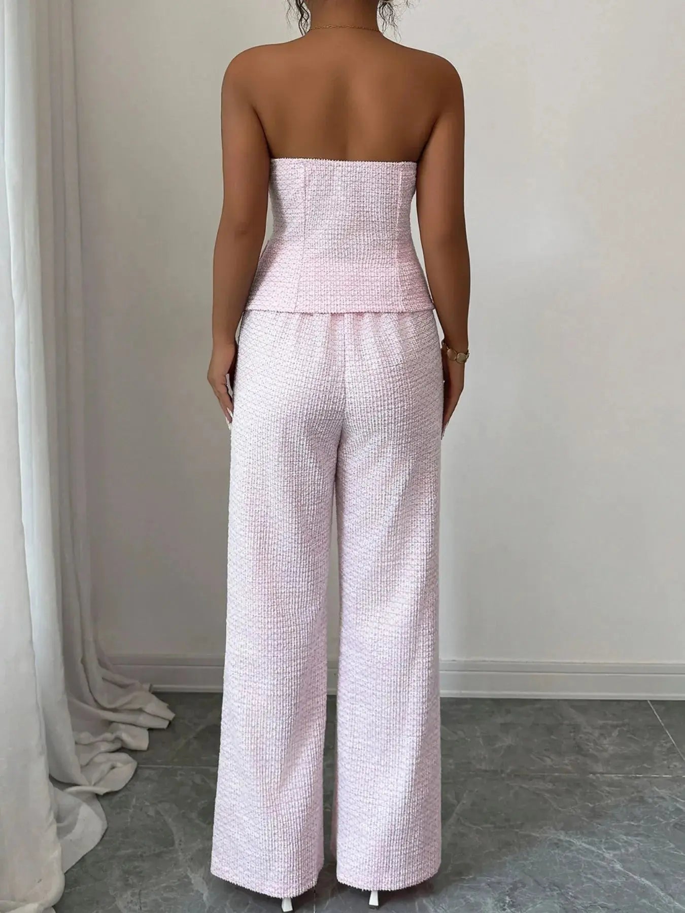Sweetheart Neck Tube Top and Pants Set - Charmdeals