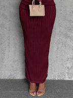 Textured Single Shoulder Bodycon Maxi Dress - Charmdeals
