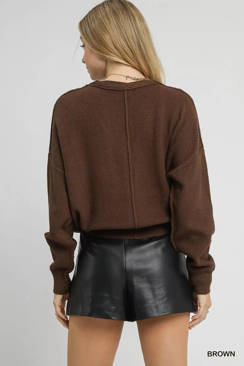 Umgee Chunky Cable Knit V - Neck Button - Up Cardigan - Charmdeals