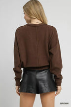 Umgee Chunky Cable Knit V - Neck Button - Up Cardigan - Charmdeals
