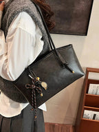 Vintage Style Leather Shoulder Bag - Charmdeals