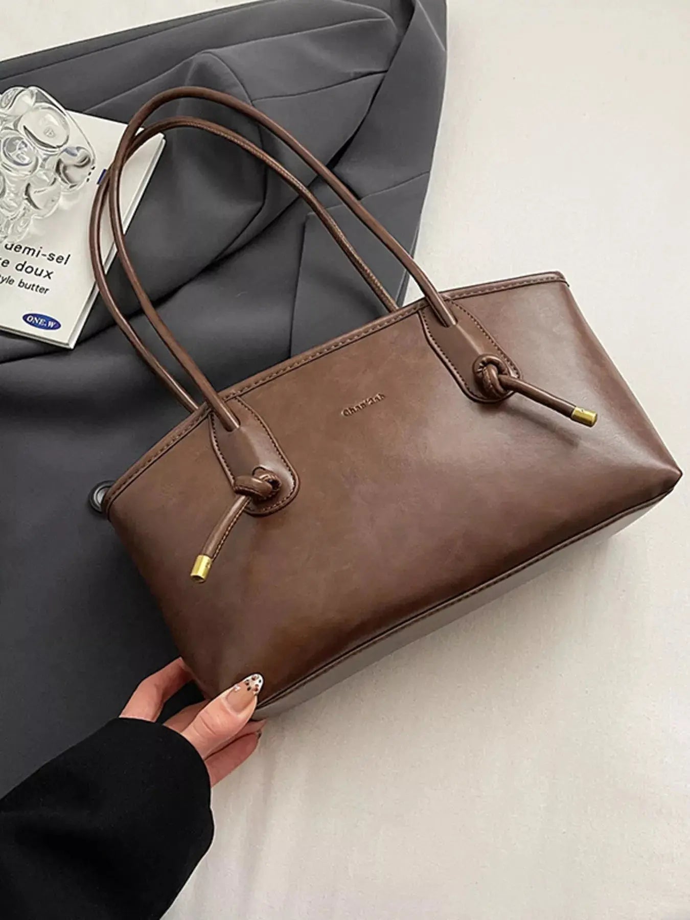 Vintage Style Leather Shoulder Bag - Charmdeals