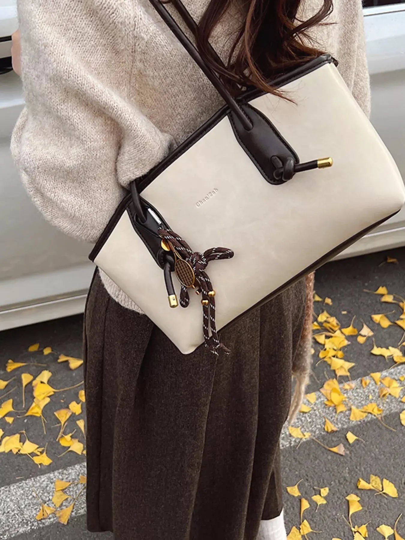 Vintage Style Leather Shoulder Bag - Charmdeals
