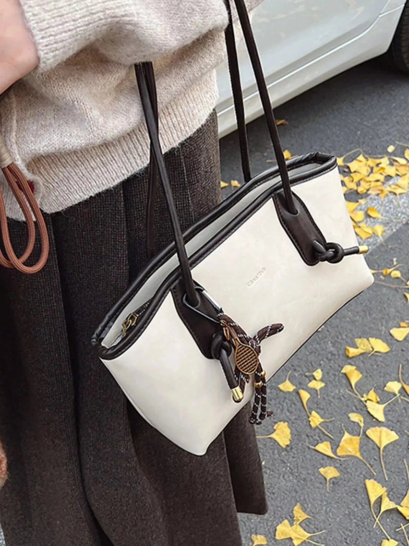 Vintage Style Leather Shoulder Bag - Charmdeals