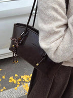 Vintage Style Leather Shoulder Bag - Charmdeals