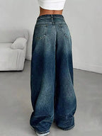 Vintage Wash Wide Leg Jeans - Charmdeals