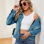 Washed Denim Jacket - Charmdeals