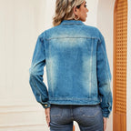 Washed Denim Jacket - Charmdeals