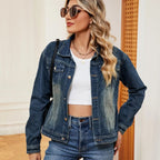 Washed Denim Jacket - Charmdeals