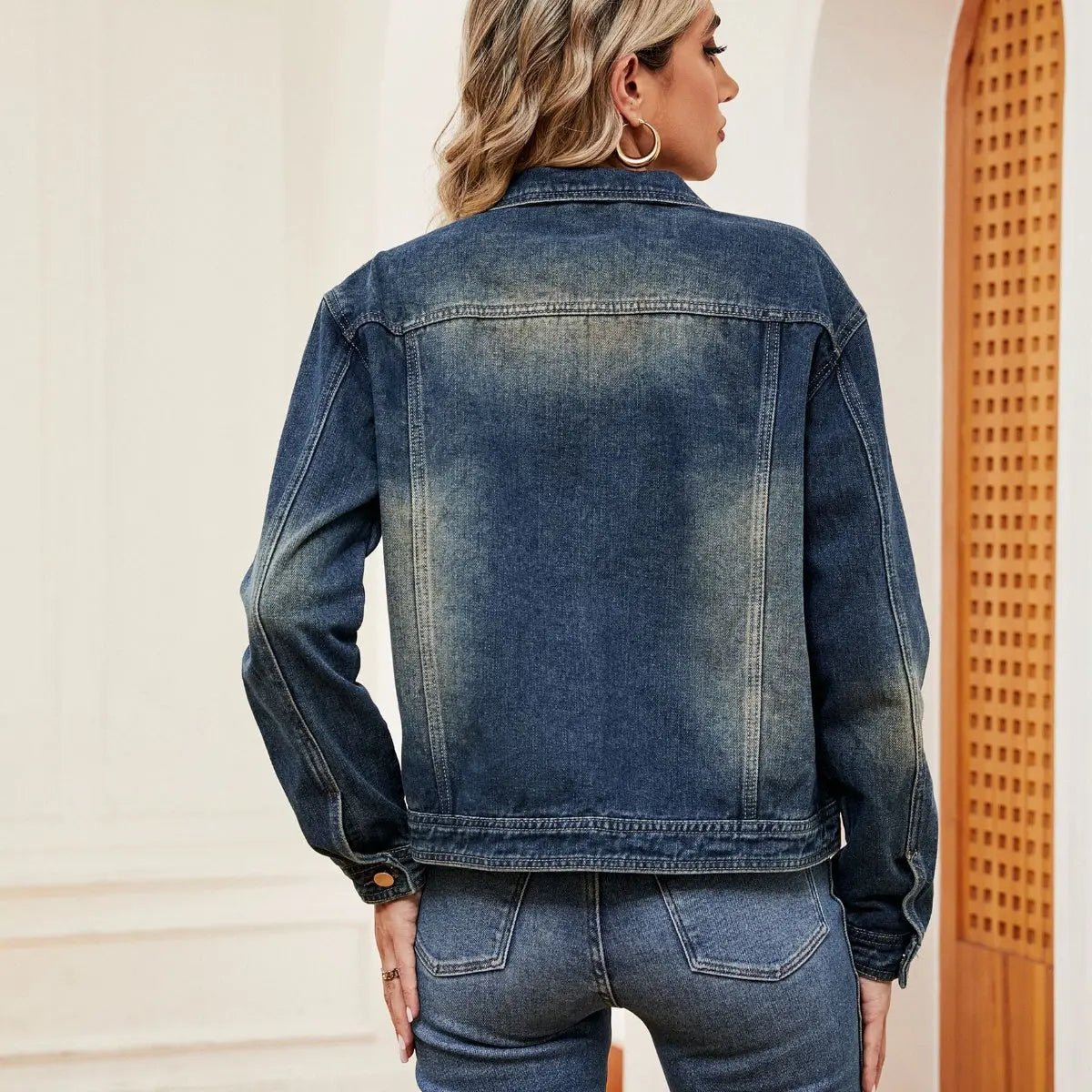 Washed Denim Jacket - Charmdeals