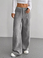 Wide Leg Corduroy Pants - Charmdeals