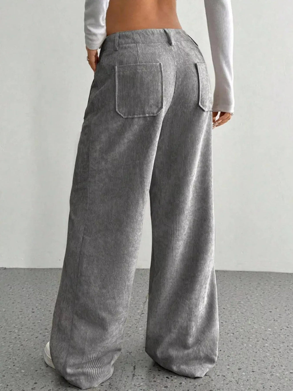 Wide Leg Corduroy Pants - Charmdeals