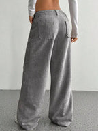 Wide Leg Corduroy Pants - Charmdeals