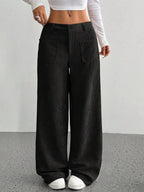 Wide Leg Corduroy Pants - Charmdeals