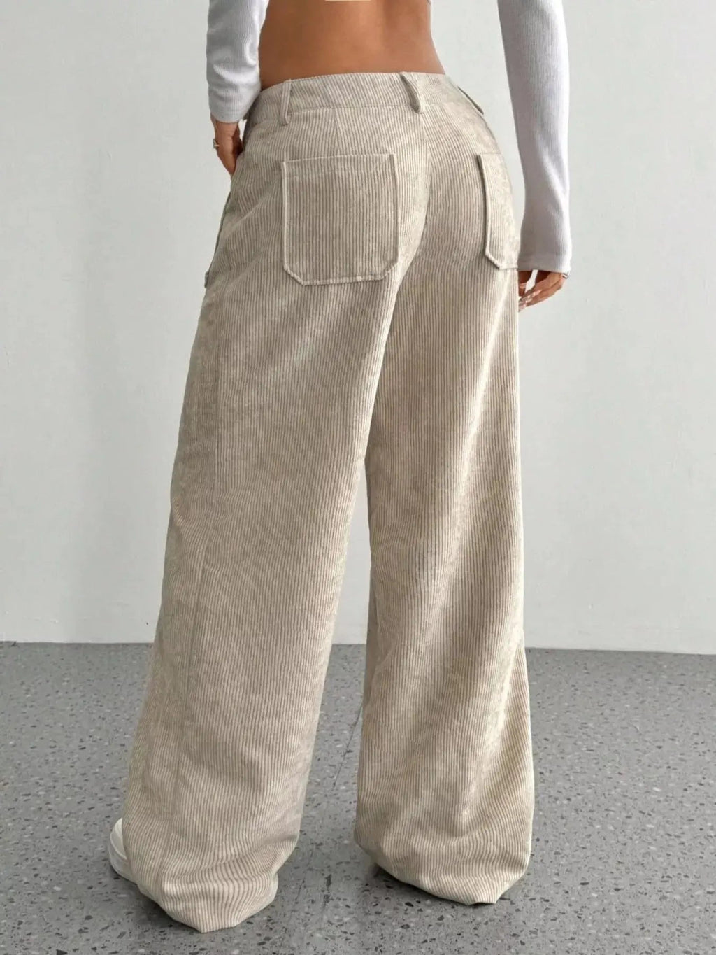 Wide Leg Corduroy Pants - Charmdeals