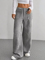 Wide Leg Corduroy Pants - Charmdeals