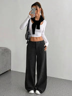 Wide Leg Corduroy Pants - Charmdeals