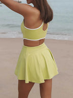 Wide Strap Active Dress with Unitard Liner - Charmdeals