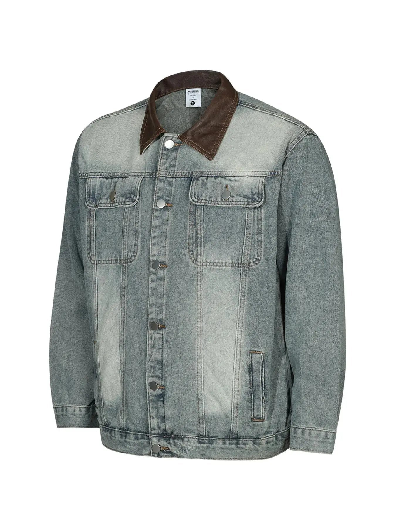 Woman Button Up Long Sleeve Denim Jacket - Charmdeals